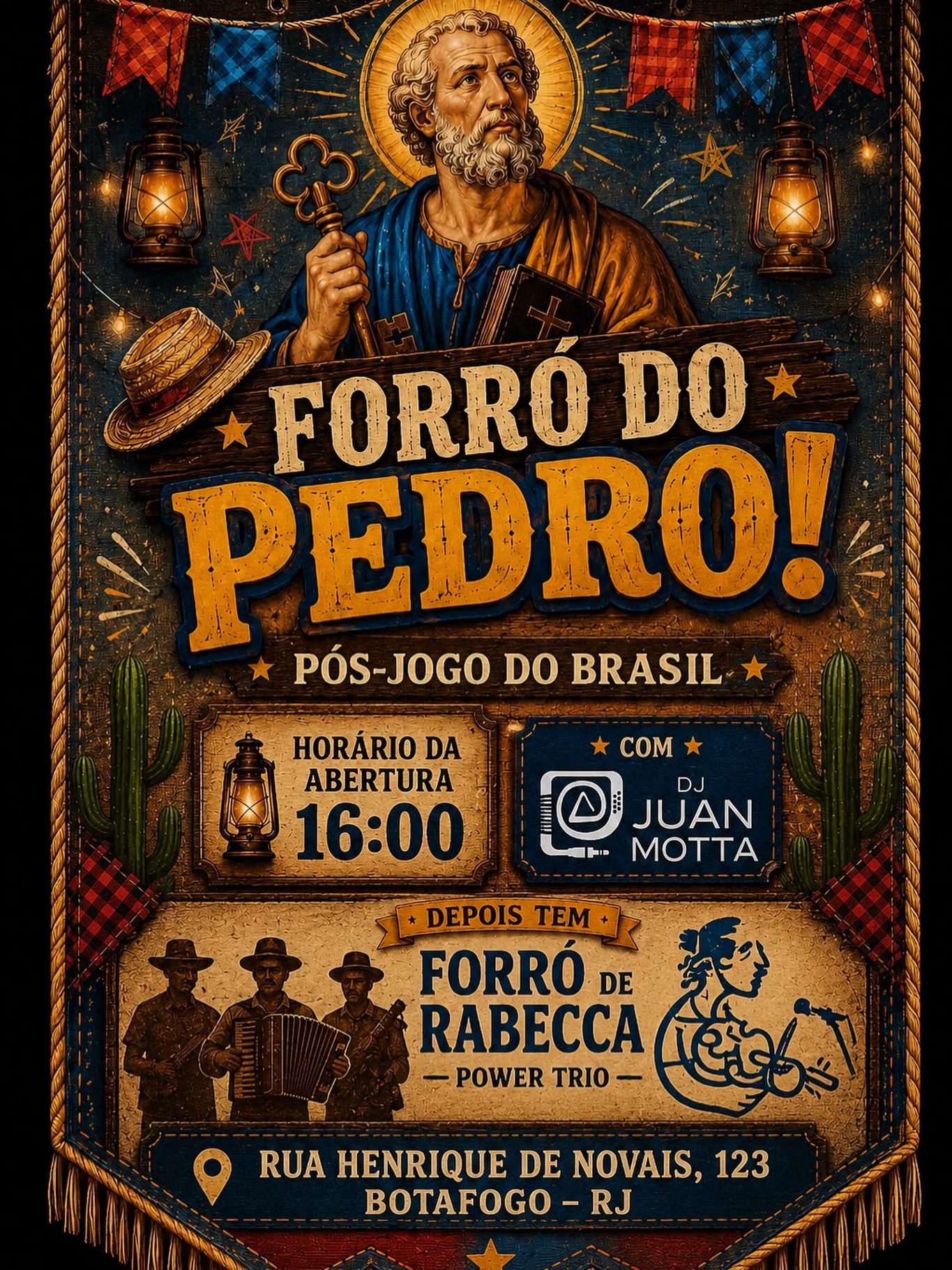 Flyer: Forró do Pedro! Pós-Jogo do Brasil