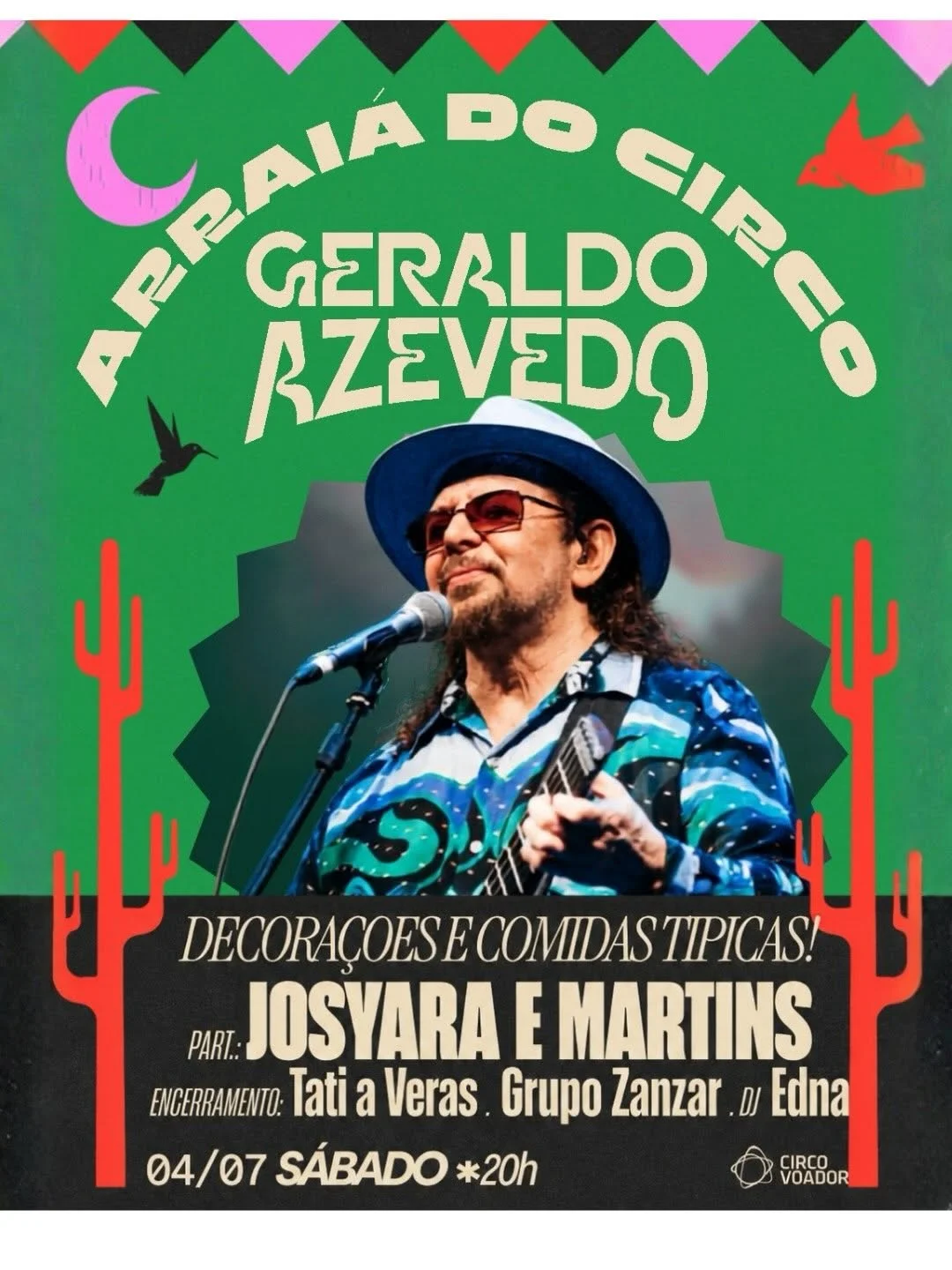 Flyer: Arraiá do Circo Voador com Geraldo Azevedo