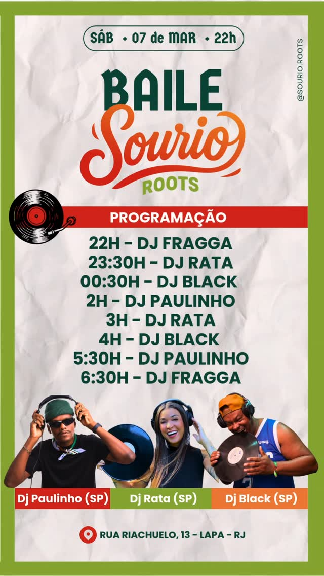 Flyer: Baile Sou Rio Roots