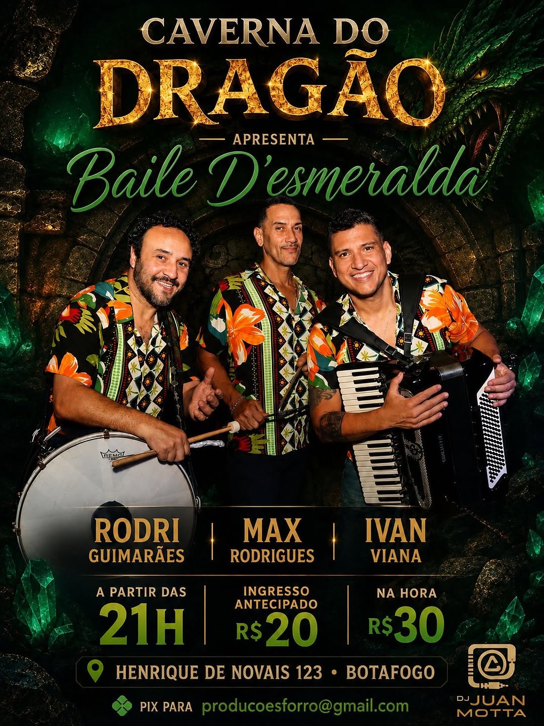 Flyer: Caverna do Dragão com Baile D’Esmeralda