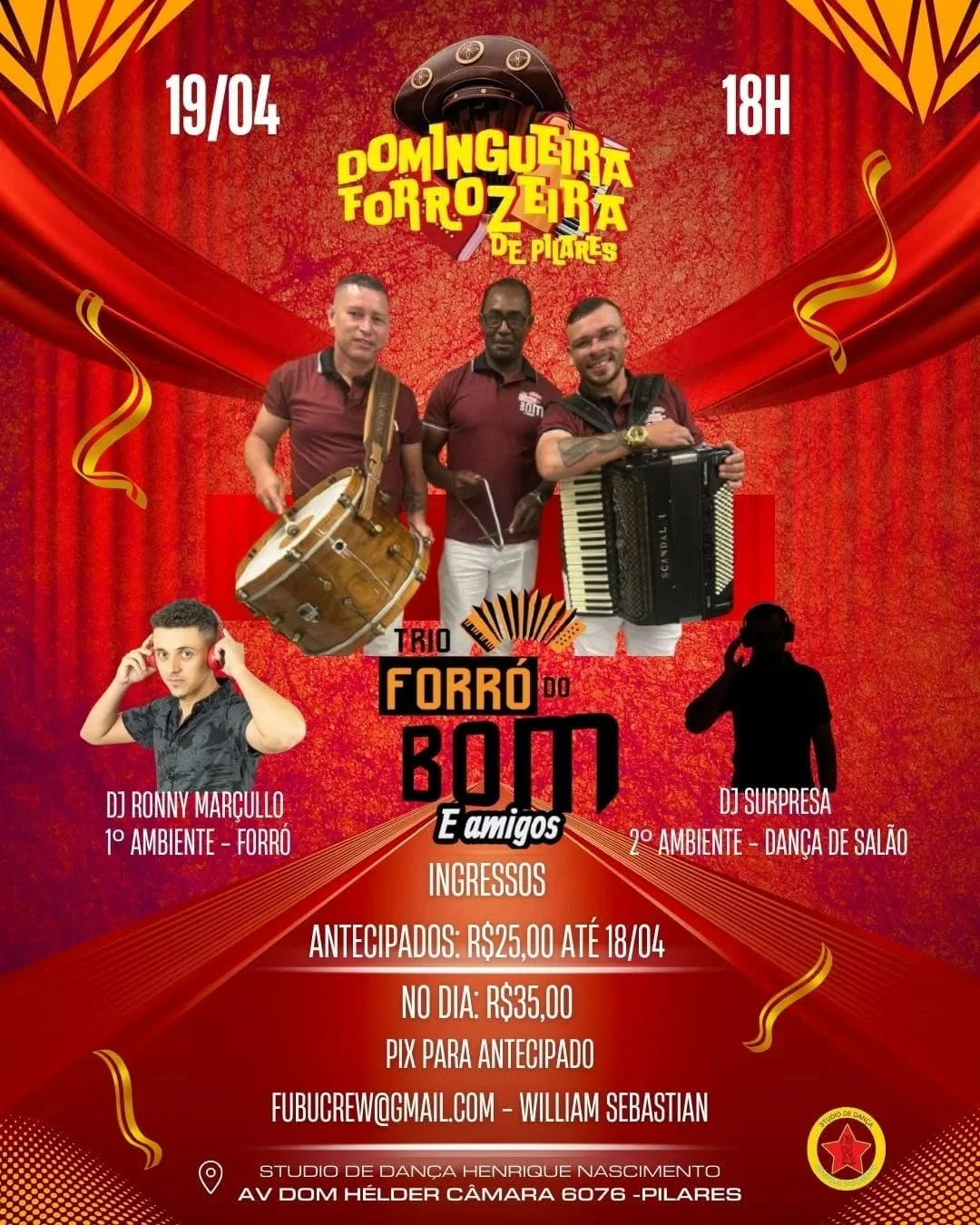 Flyer: Domingueira Forrozeira de Pilares