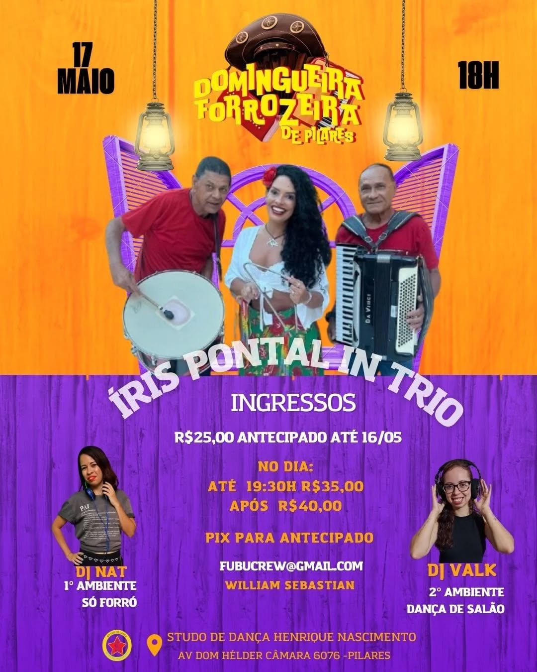 Flyer: Domingueira Forrozeira de Pilares