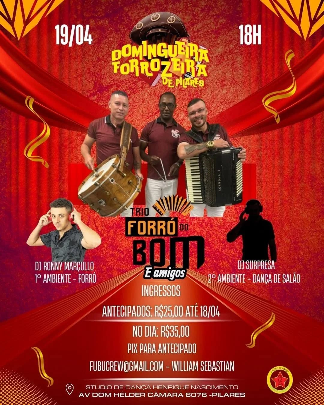 Flyer: Domingueira Forrozeira de Pilares
