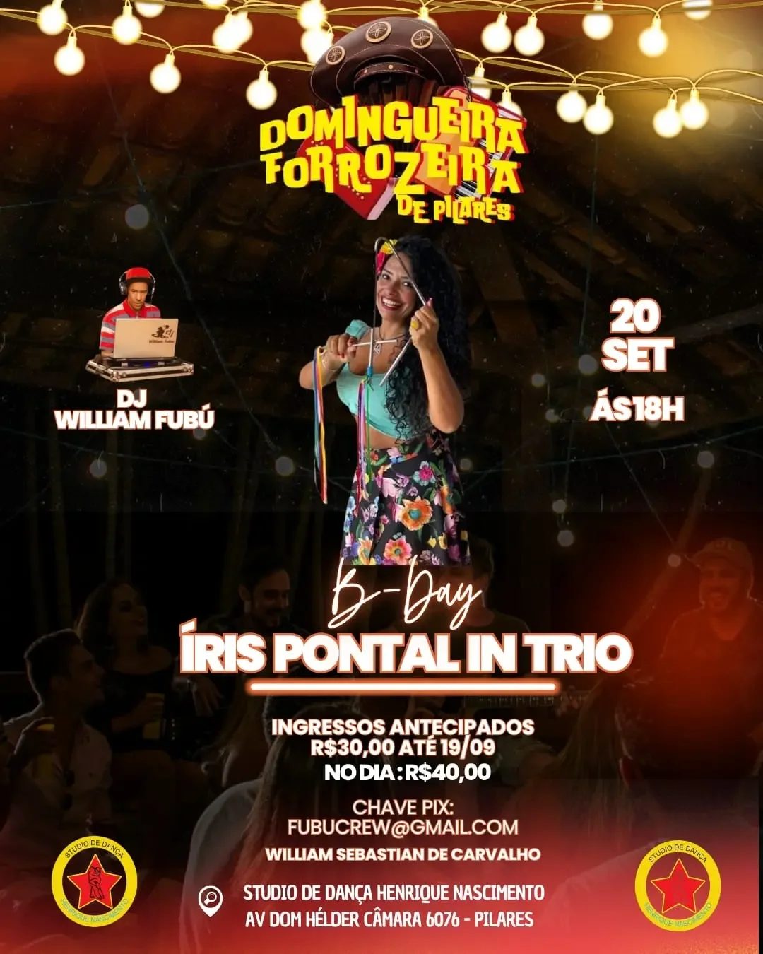 Flyer: Domingueira Forrozeira de Pilares