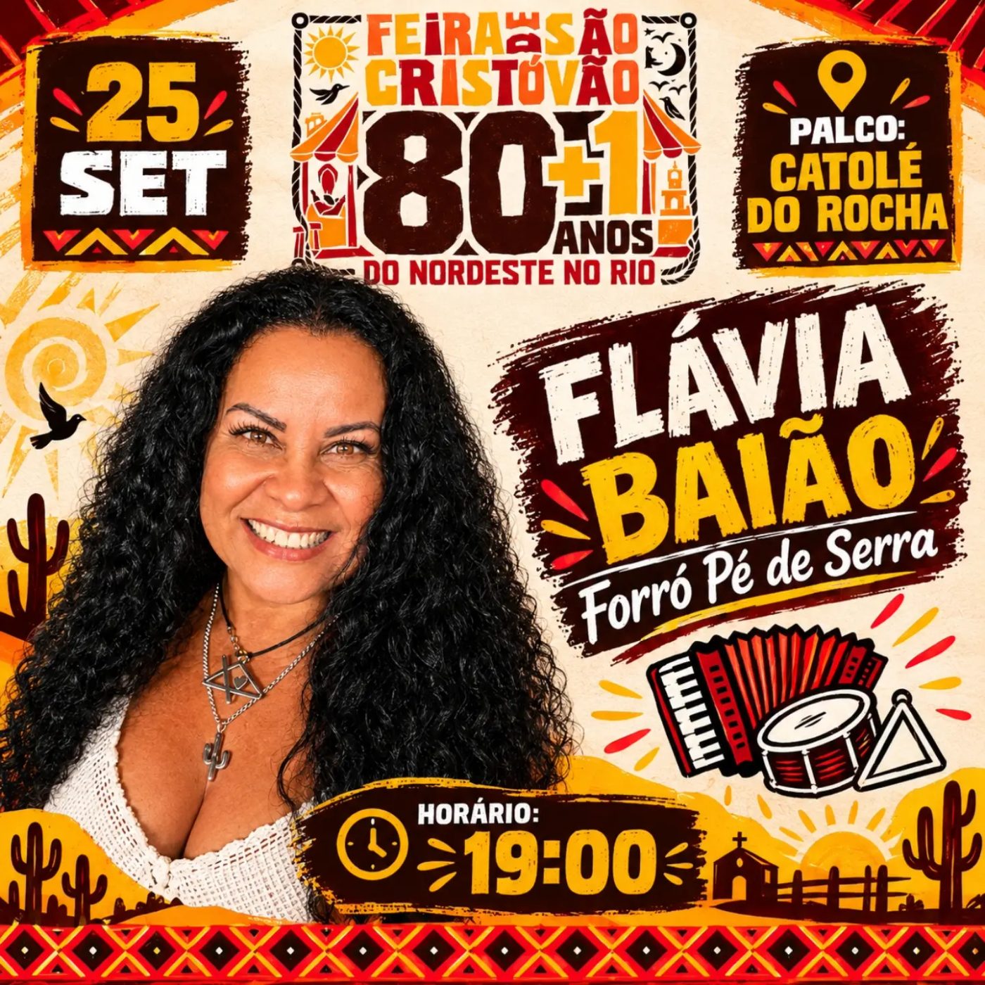 Flyer: Flávia Baião - Forró Pé de Serra na Feira de São Cristóvão