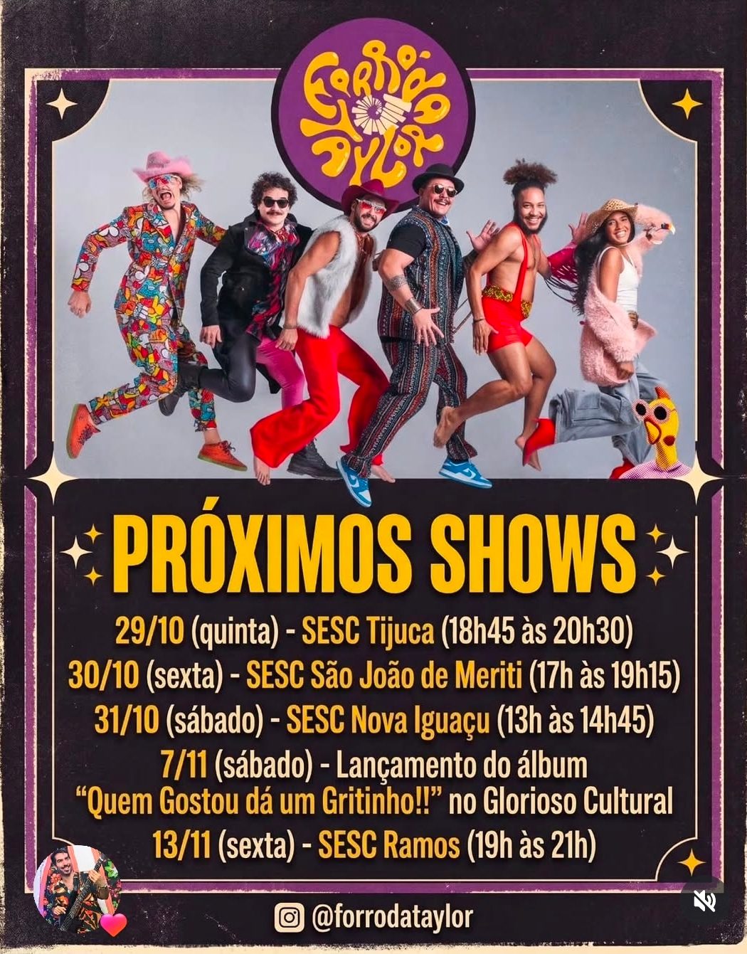 Flyer: Forró da Taylor no SESC Nova Iguaçu