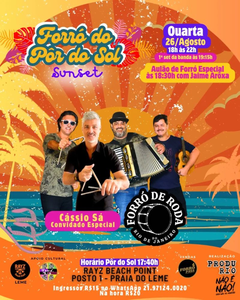 Forró do Pôr do Sol — baile de forró em Leme