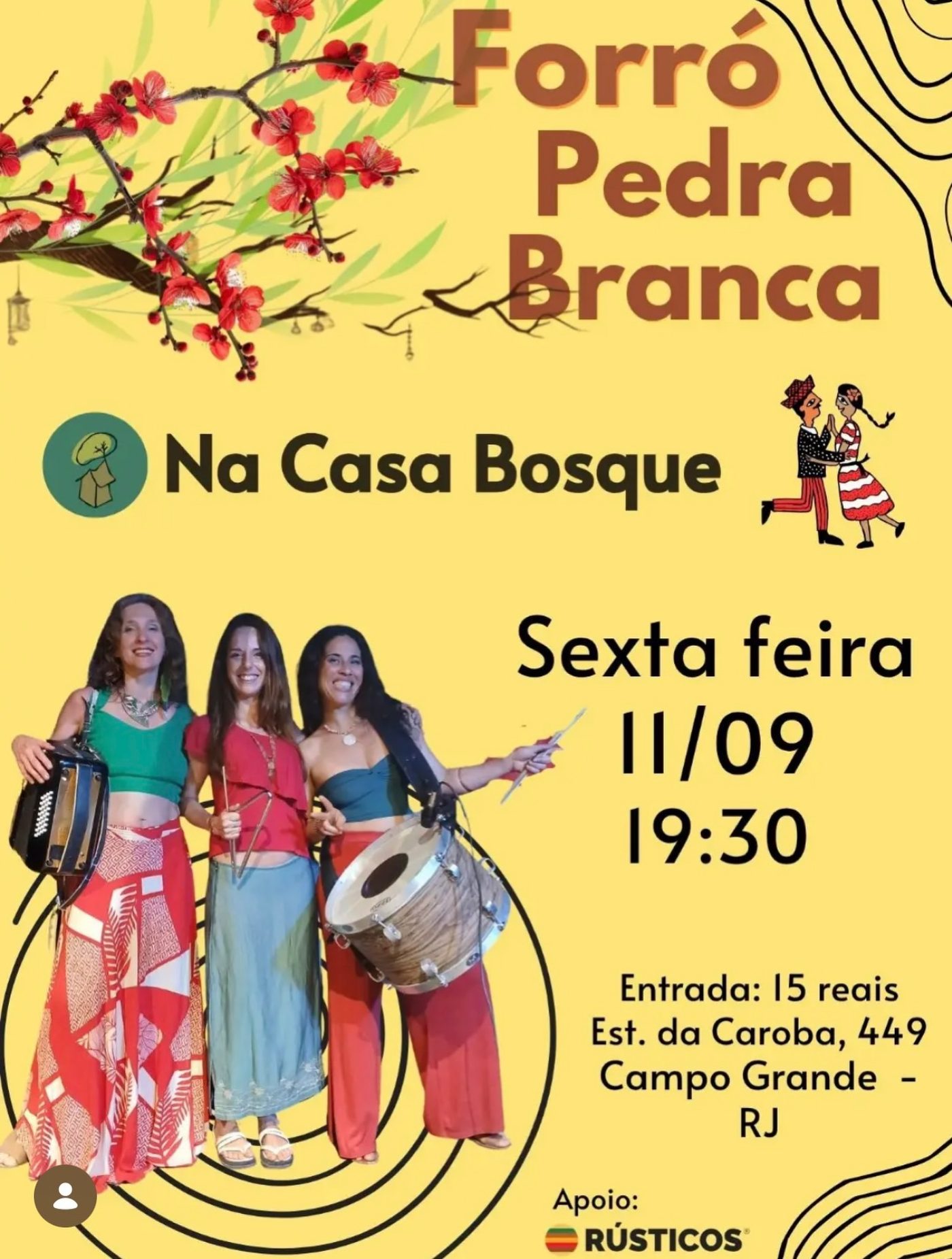 Flyer: Forró Pedra Branca na Casa Bosque
