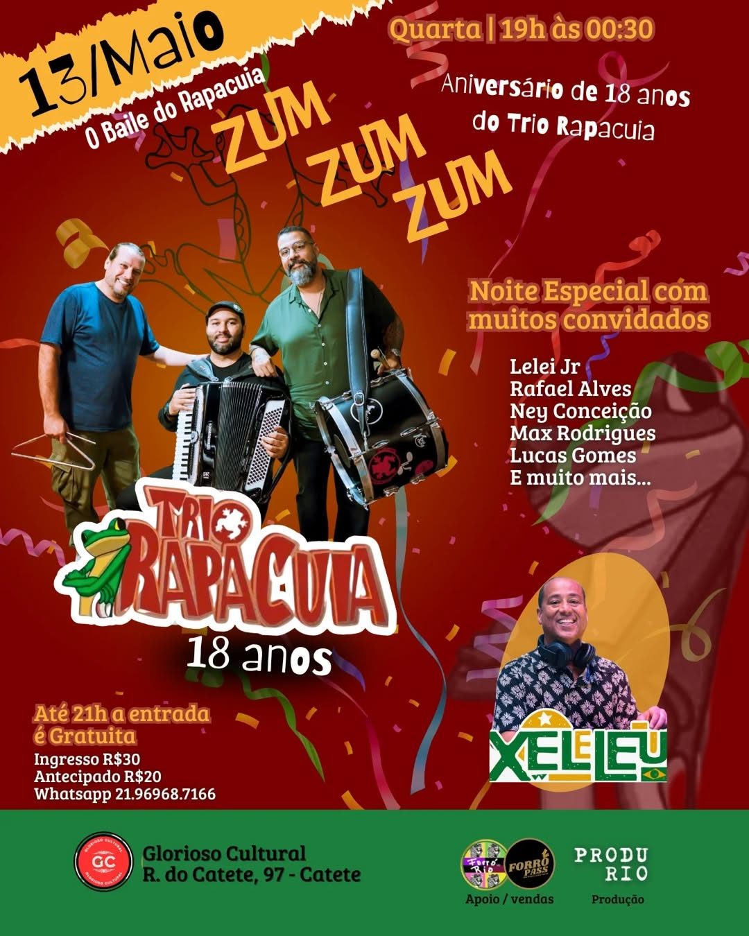 Flyer: Festa de 18 anos do Trio Rapacuia