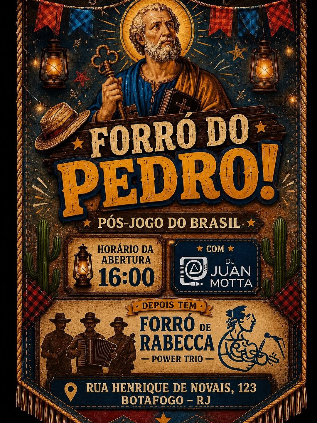Flyer: Forró do Pedro! Pós-Jogo do Brasil