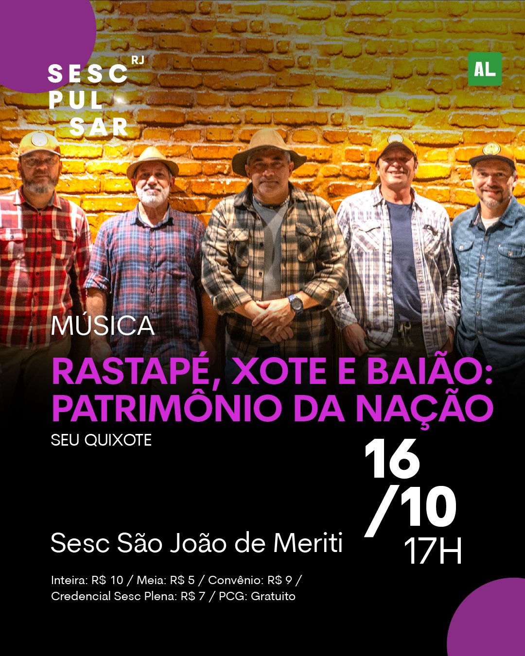 Flyer: Seu Quixote - Rastapé, Xote e Baião: patrimônio da Nação